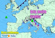 Meteo invernale, irrompe un ciclone d’aria molto fredda, con neve e temporali Meteo invernale, irrompe un ciclone d’aria molto fredda, con neve e temporali