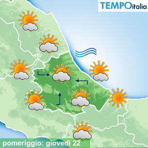 Mappa pomeriggio per la giornata del 2026-10-22
