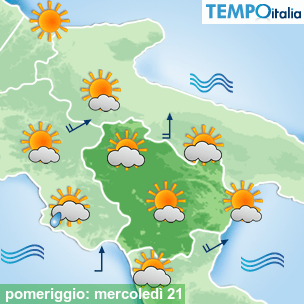 Mappa pomeriggio per la giornata del 2026-10-21