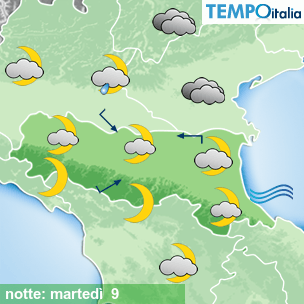Mappa notte per la giornata del 2026-06-09