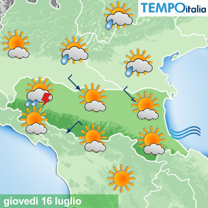 Mappa Giornaliera per la giornata di mercoledì 16 marzo