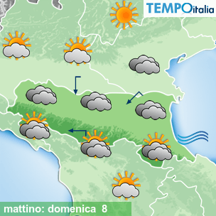 Mappa mattino per la giornata del 2026-02-08