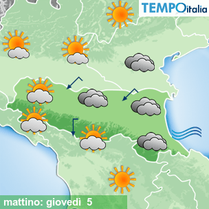 Mappa mattino per la giornata del 2026-03-05