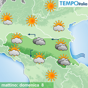 Mappa mattino per la giornata del 2026-03-08