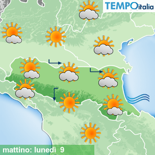 Mappa mattino per la giornata del 2026-03-09