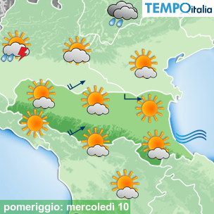 Mappa pomeriggio per la giornata del 2026-06-10