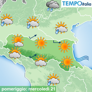 Mappa pomeriggio per la giornata del 2026-10-21