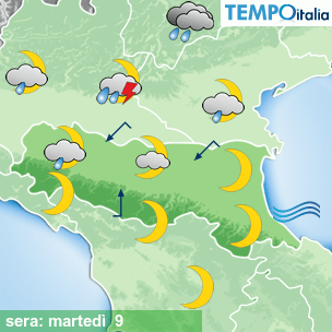 Mappa sera per la giornata del 2026-06-09