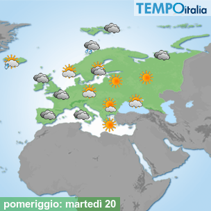 Mappa pomeriggio per la giornata del 2026-10-20