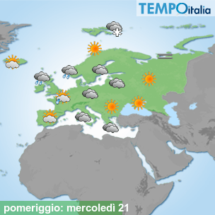 Mappa pomeriggio per la giornata del 2026-10-21