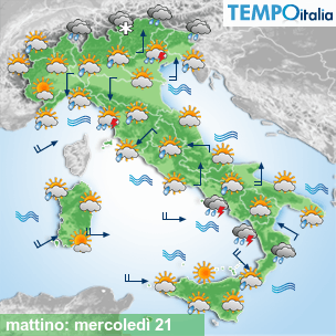 Mappa mattino per la giornata del 2026-10-21