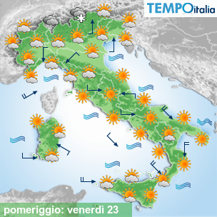 Mappa pomeriggio per la giornata del 2026-10-23