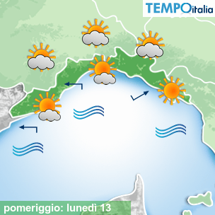 Mappa pomeriggio per la giornata del 2025-10-13