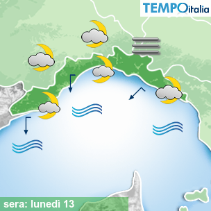 Mappa sera per la giornata del 2025-10-13