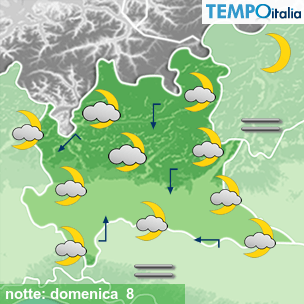 Mappa notte per la giornata del 2026-03-08