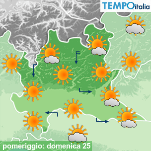 Mappa pomeriggio per la giornata del 2026-10-25