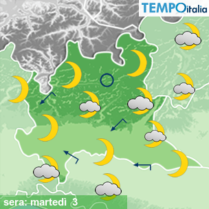 Mappa sera per la giornata del 2026-03-03