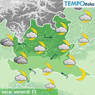 Mappa sera per la giornata del 2026-03-13