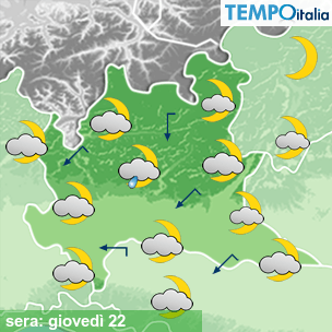 Mappa sera per la giornata del 2026-10-22