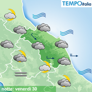 Mappa notte per la giornata del 2026-10-30
