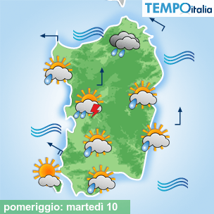 Mappa pomeriggio per la giornata del 2026-03-10