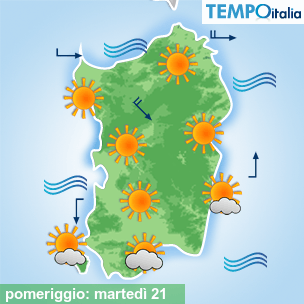 Mappa pomeriggio per la giornata del 2026-04-21