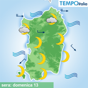 Mappa sera per la giornata del 2025-07-13
