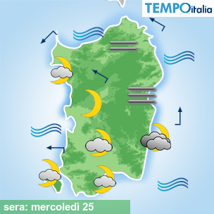 Mappa sera per la giornata del 2026-02-25