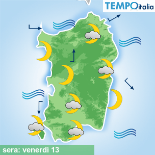 Mappa sera per la giornata del 2026-03-13