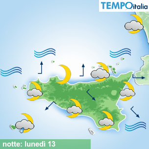 Mappa notte per la giornata del 2025-10-13