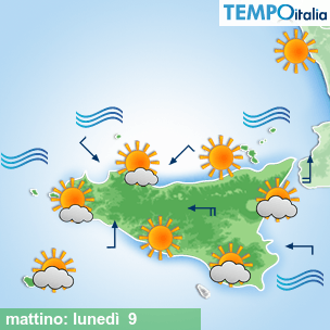 Mappa mattino per la giornata del 2026-03-09
