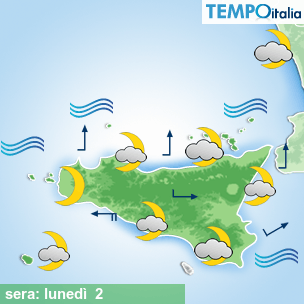 Mappa sera per la giornata del 2026-03-02