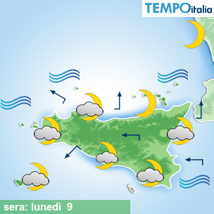 Mappa sera per la giornata del 2026-03-09