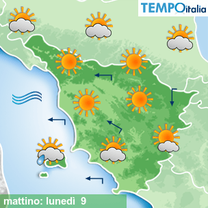 Mappa mattino per la giornata del 2026-03-09