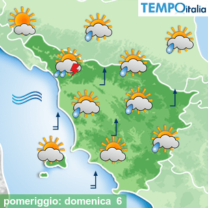Mappa pomeriggio per la giornata del 2025-07-06