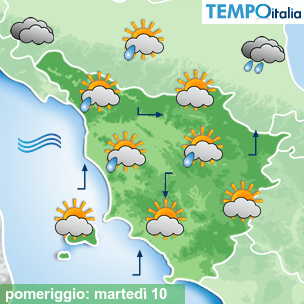 Mappa pomeriggio per la giornata del 2026-02-10