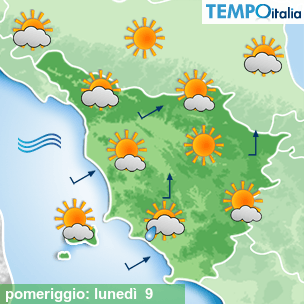 Mappa pomeriggio per la giornata del 2026-03-09