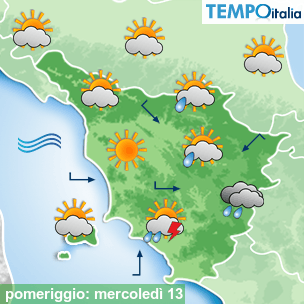 Mappa pomeriggio per la giornata del 2026-05-13