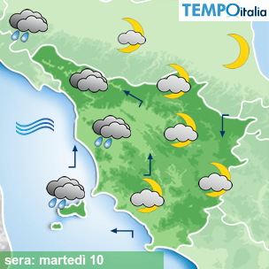 Mappa sera per la giornata del 2026-03-10