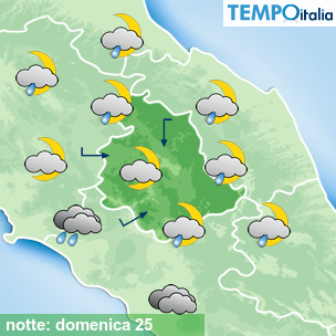 Mappa notte per la giornata del 2026-10-25