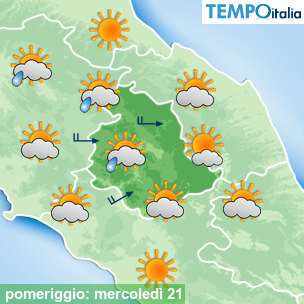 Mappa pomeriggio per la giornata del 2026-10-21