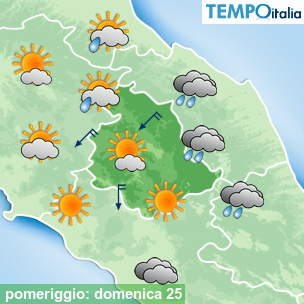 Mappa pomeriggio per la giornata del 2026-10-25