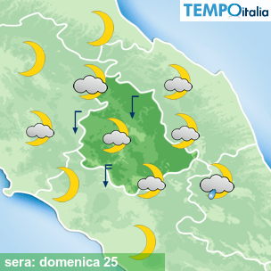 Mappa sera per la giornata del 2026-10-25