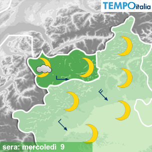 Mappa sera per la giornata del 2026-09-09